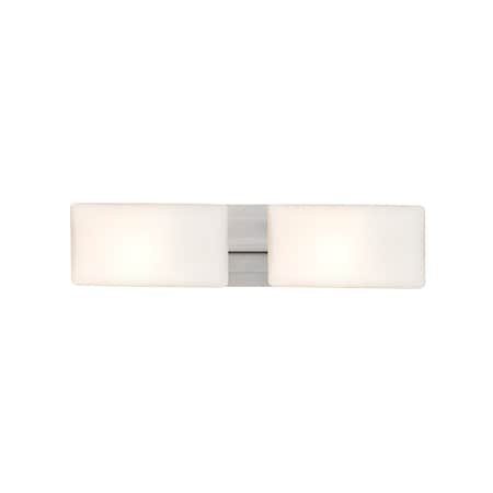 Besa Lighting Lido Vanity, Opal Matte, Satin Nickel Finish, 2x9W LED 2WT-888607-LED-SN
